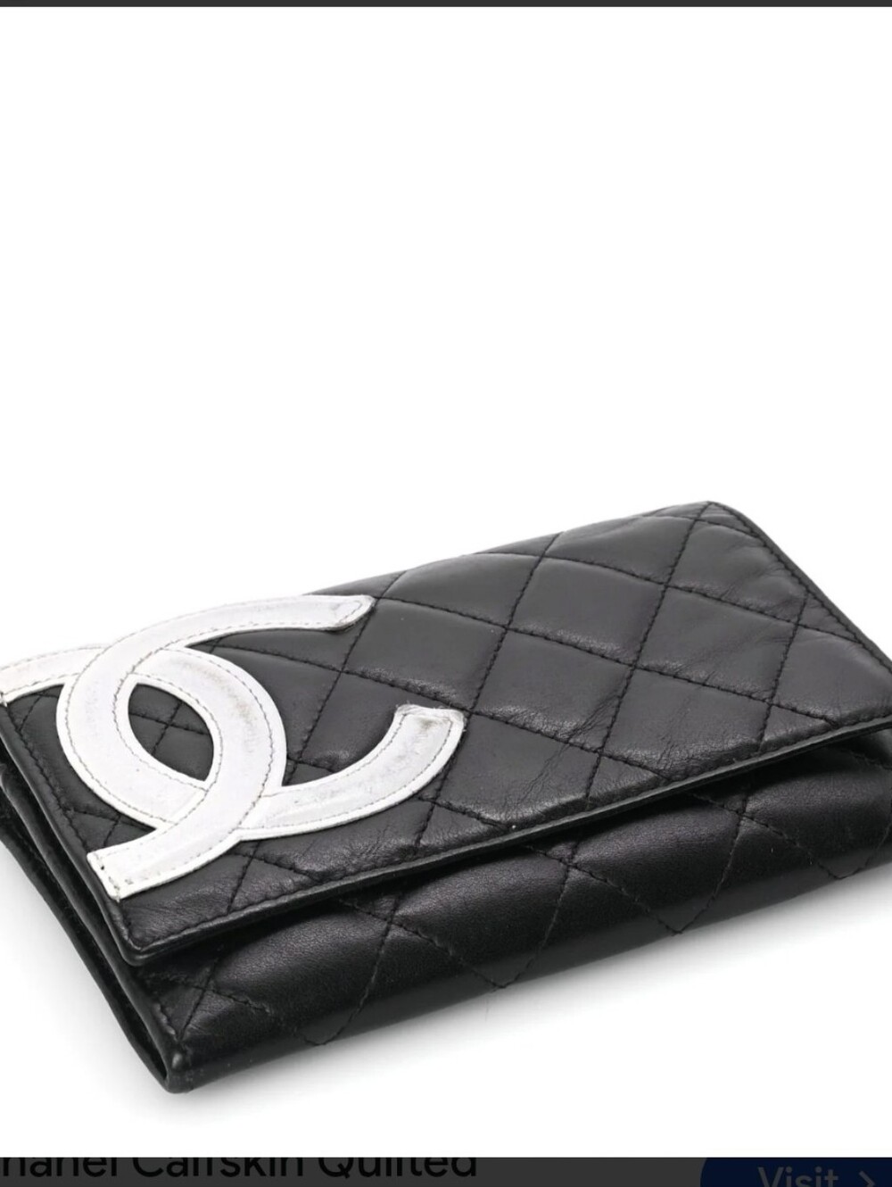 Black Quilted Double Flap Wallet